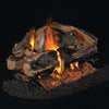 Vented See-Thru Gas Logs Charred Rugged Split Oak by Real Fyre