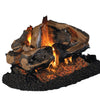 Vented See-Thru Gas Logs Charred Rugged Split Oak by Real Fyre