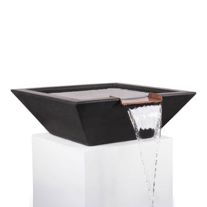 The Outdoor Plus 24" Square Concrete Maya Water Bowl