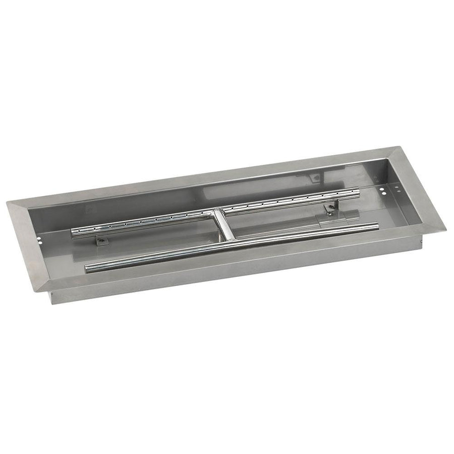 Rectangular Stainless Steel Drop-In Pan 24" x 8" with Spark Ignition Kit - Propane by American Fireglass