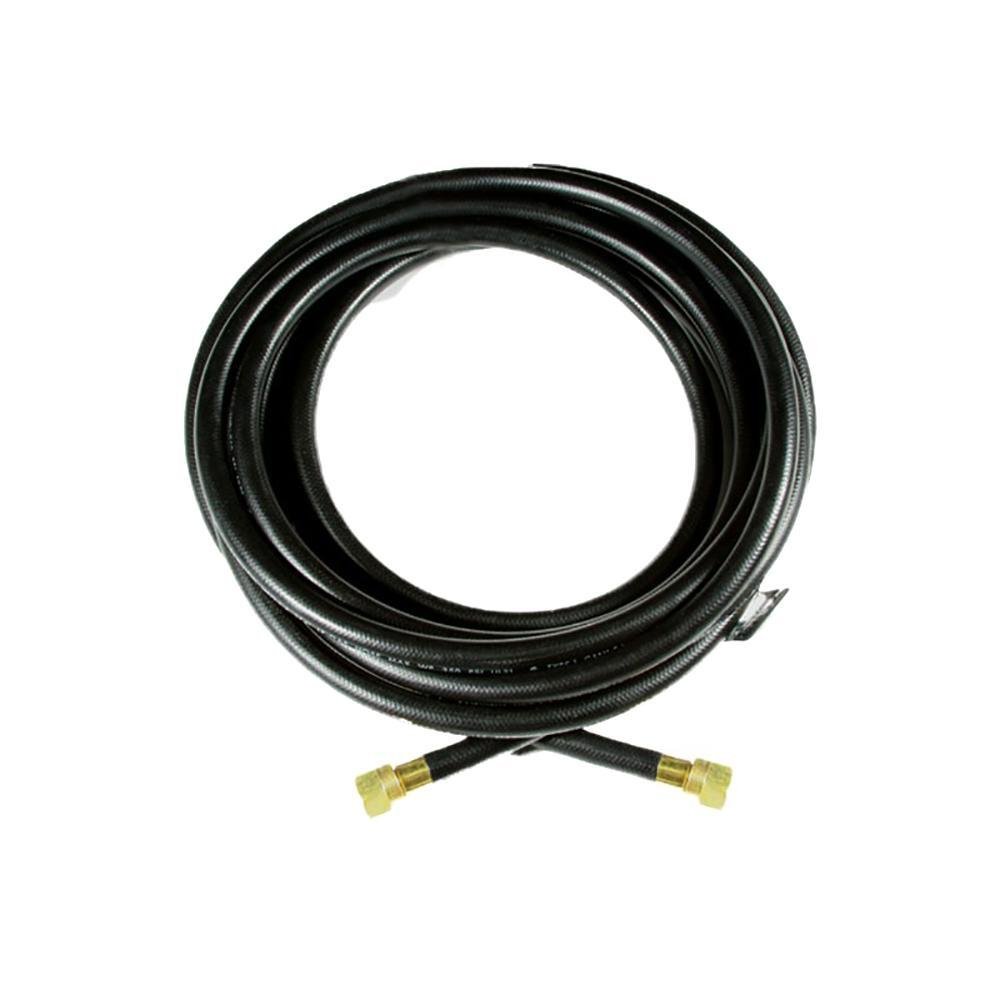 Natural gas hose with brass fittings by Starfire Designs, ideal for connecting fire pits or grills to a natural gas source