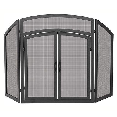 3 Fold Black Wrought Iron Arch Top with Doors - Starfire Direct