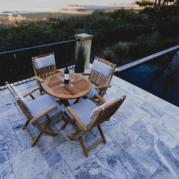 30" Round Sailor Folding Teak Table - Starfire Direct