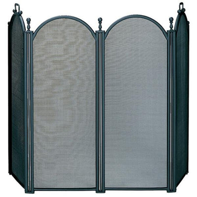4 Fold Large Black Finish Screen with Woven Mesh - Starfire Direct