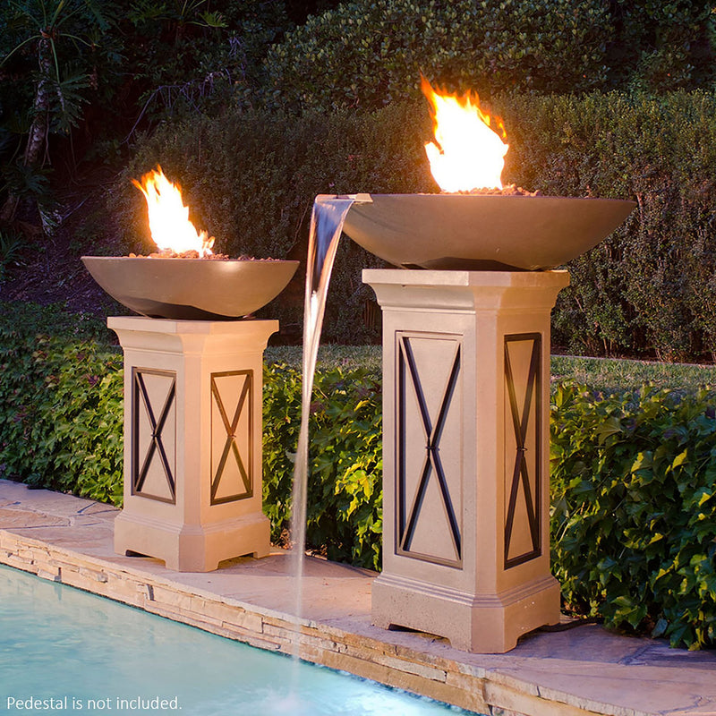 Marseille Fire Bowl with Water Spout 40" by American Fyre Designs