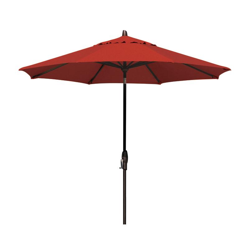 Octagon Auto Tilt Umbrella 9' Jockey Red by Treasure Garden