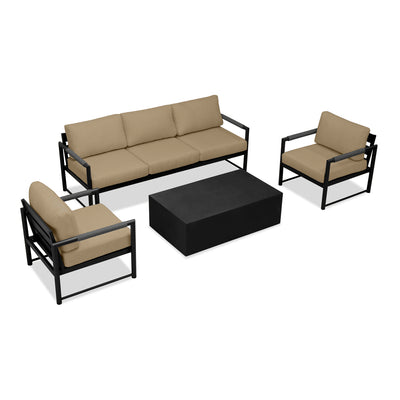 variant:Two Club Chairs / Black/Carbon / Heather Beige
