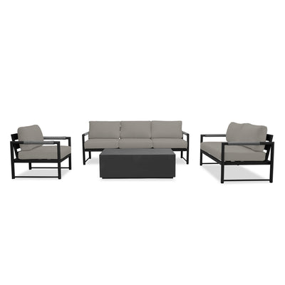 variant:Club Chair and Loveseat / Black/Carbon / Canvas Charcoal