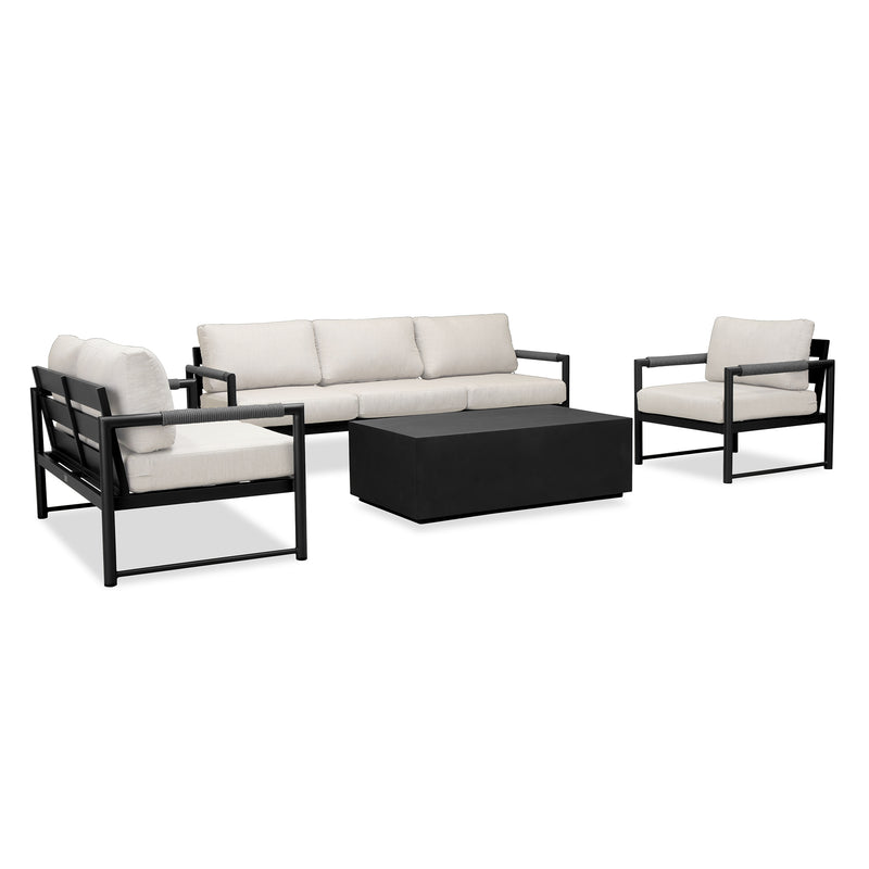 variant:Club Chair and Loveseat / Black/Carbon / Cast Silver