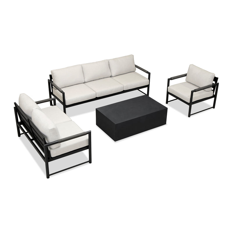 variant:Club Chair and Loveseat / Black/Carbon / Cast Silver