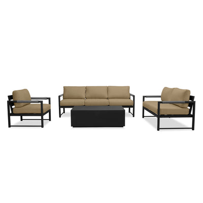 variant:Club Chair and Loveseat / Black/Carbon / Heather Beige
