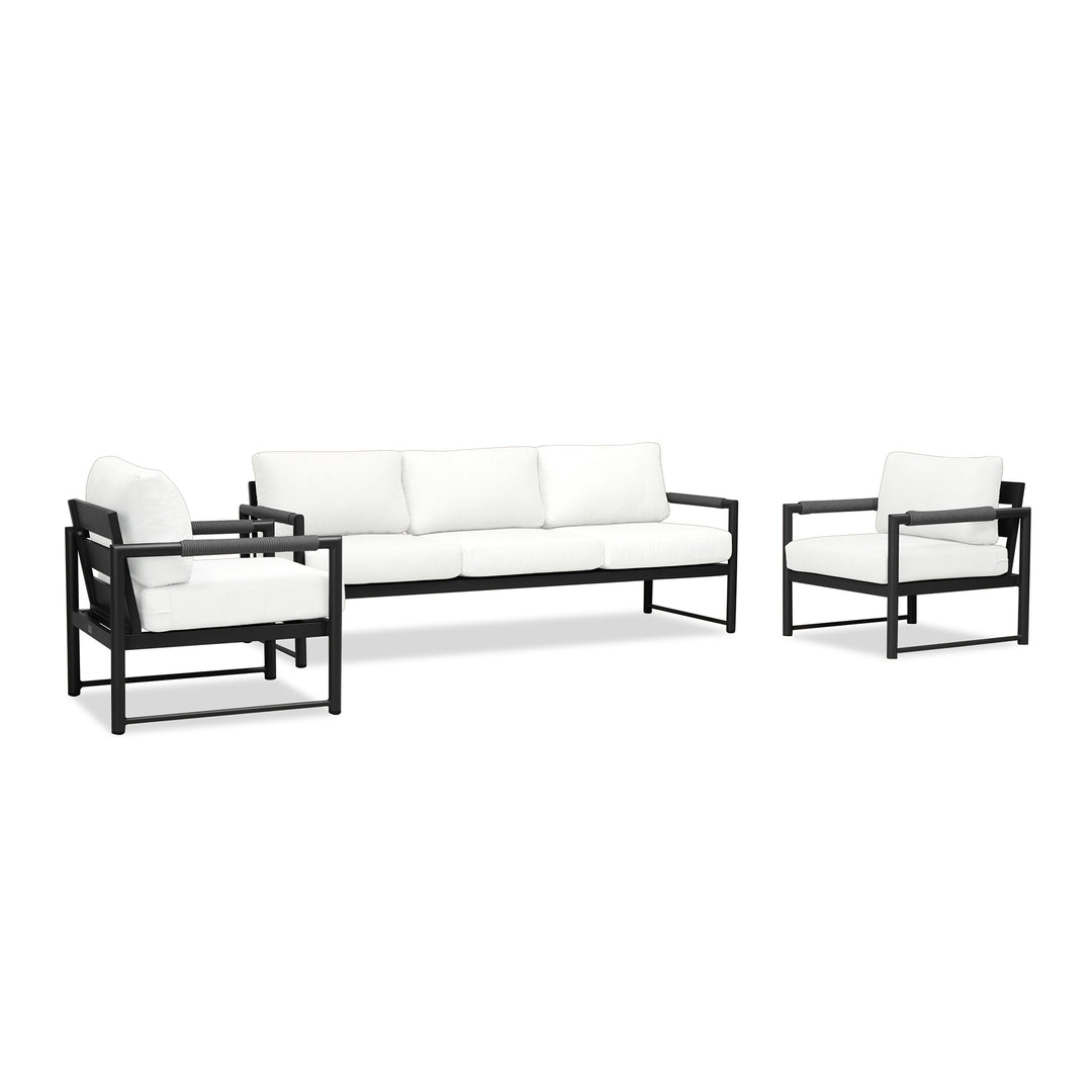 variant:Two Club Chairs / Black/Carbon / Canvas Natural