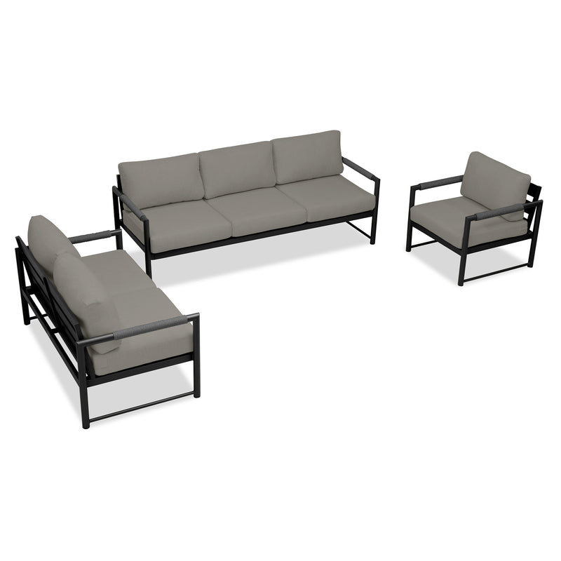 variant:Club Chair and Loveseat / Black/Carbon / Canvas Charcoal