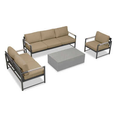 variant:Club Chair and Loveseat / Slate/Pebble Gray / Heather Beige