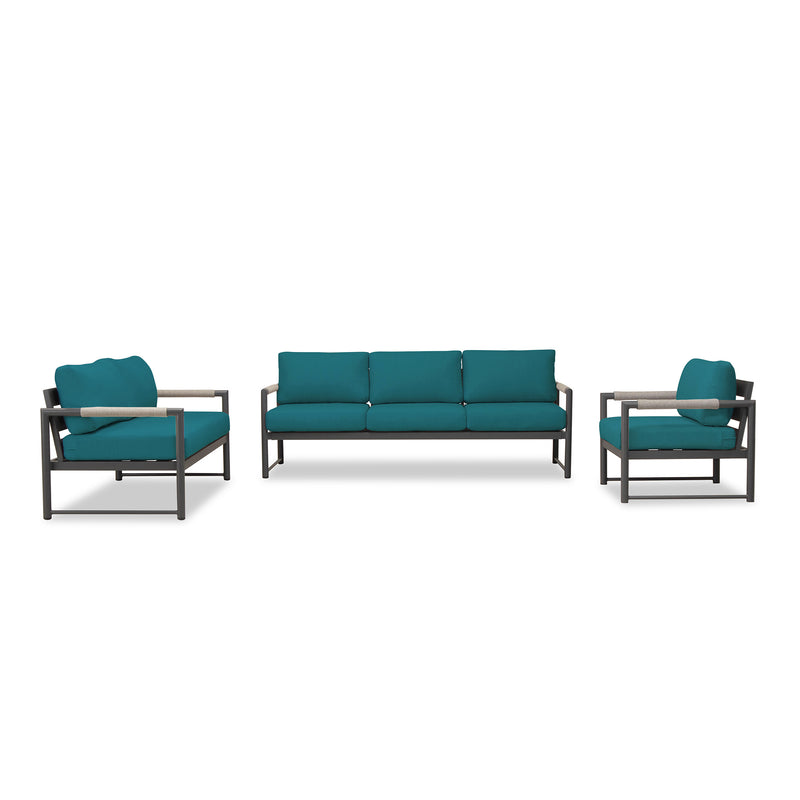 variant:Club Chair and Loveseat / Slate/Pebble Gray / Spectrum Peacock