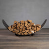Fire Pit Art Stainless Steel Crescent Log Rack