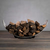 Fire Pit Art Stainless Steel Crescent Log Rack