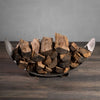 Fire Pit Art Stainless Steel Crescent Log Rack