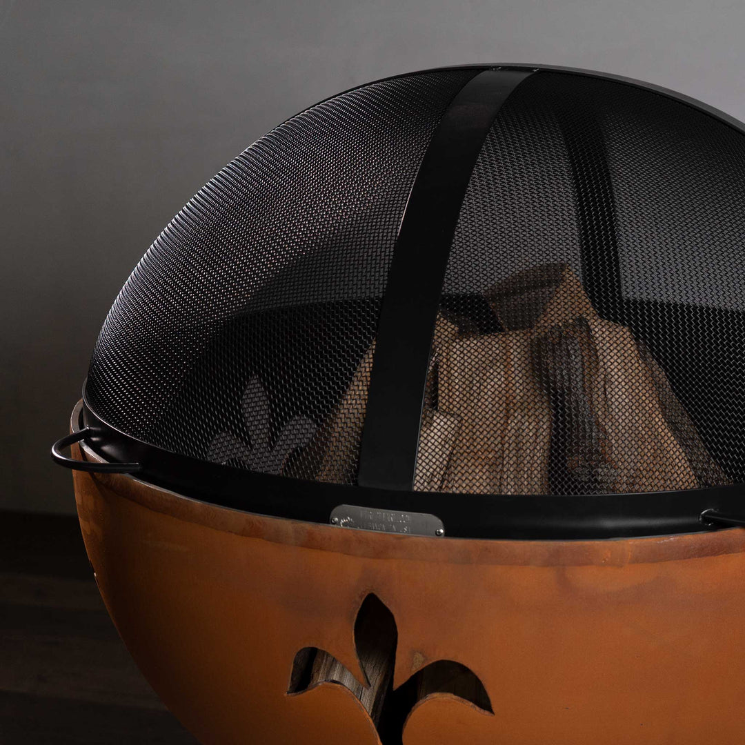 Fire Pit Art 36" Artisan Spark Guard with Bottom Handles