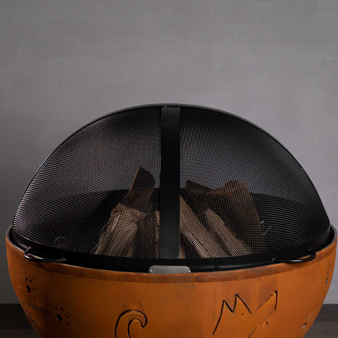 Fire Pit Art 36" Artisan Spark Guard with Bottom Handles