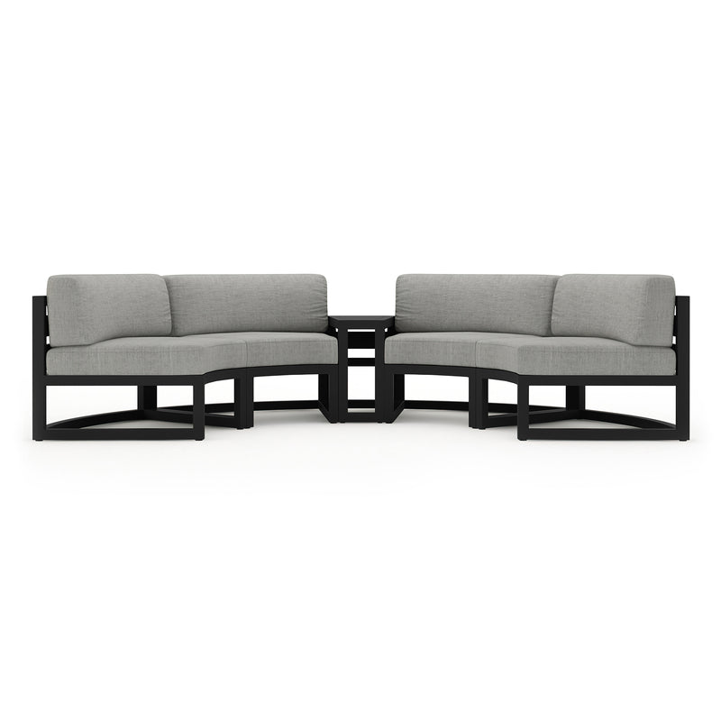 variant:Four Seats with Wedge End / Black / Cast Silver
