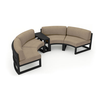 variant:Four Seats with Wedge End / Black / Heather Beige