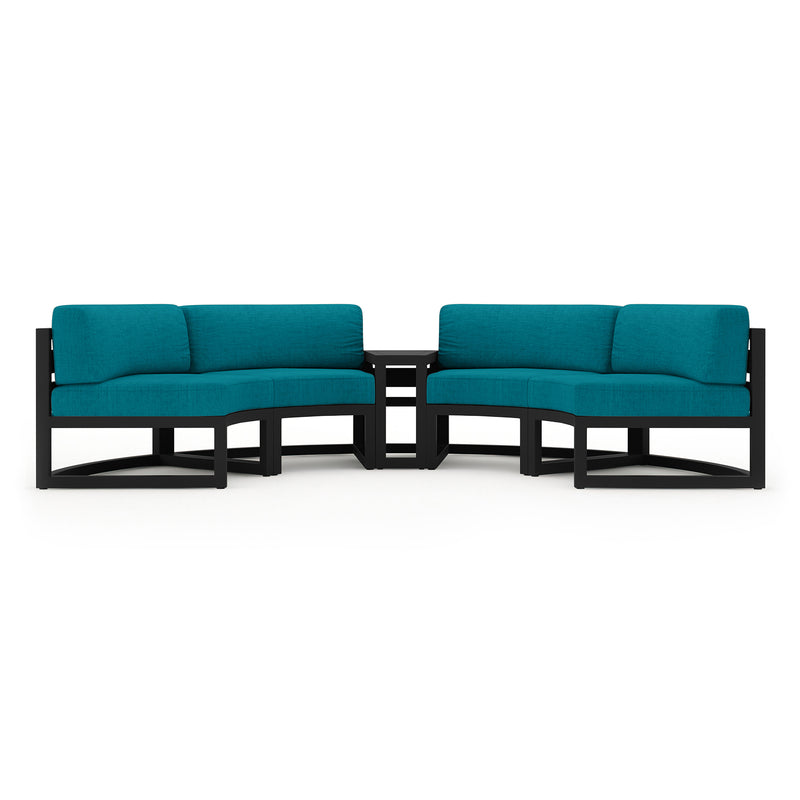 variant:Four Seats with Wedge End / Black / Spectrum Peacock