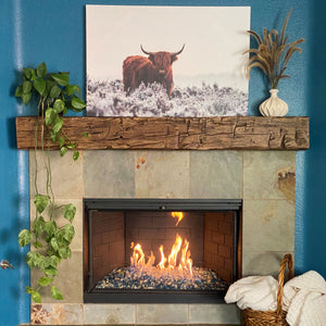 KB Kreations Hand Hewn Wood Fireplace Mantel