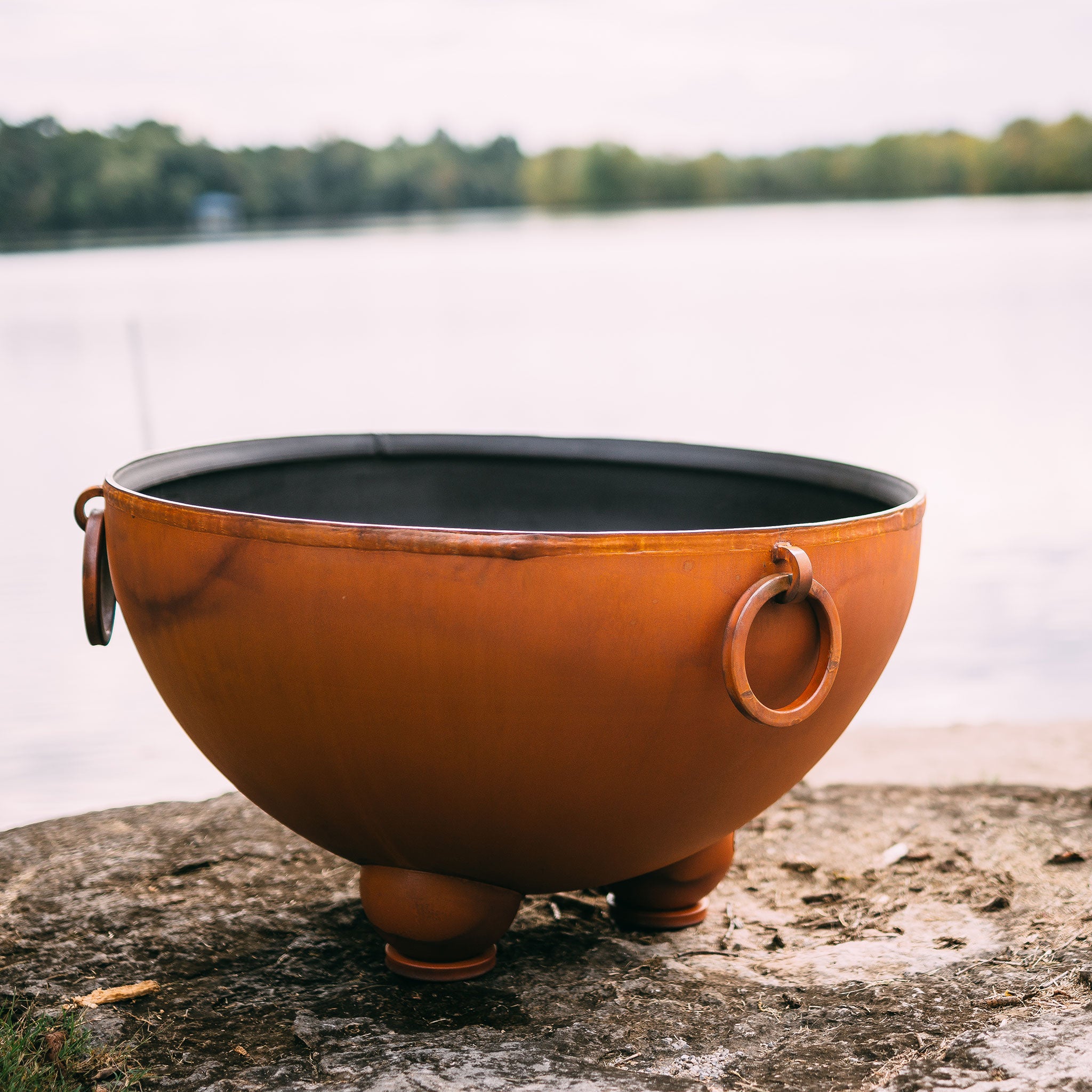 Fire Pit Art Nepal 41" Round Steel Fire Pit - Thumbnail 4