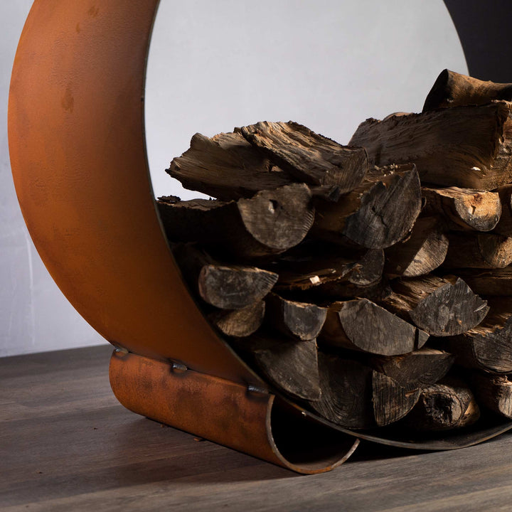 Fire Pit Art Carbon Steel Orbit Log Rack