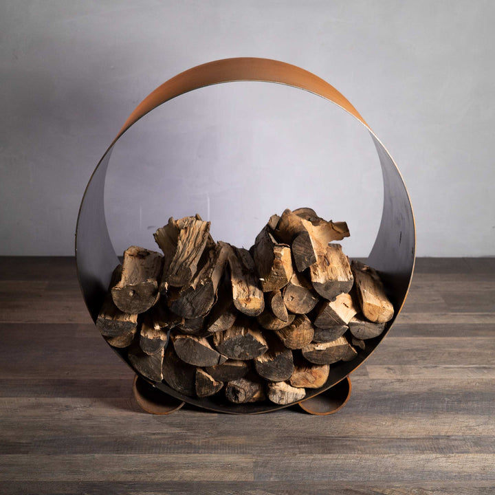 Fire Pit Art Carbon Steel Orbit Log Rack