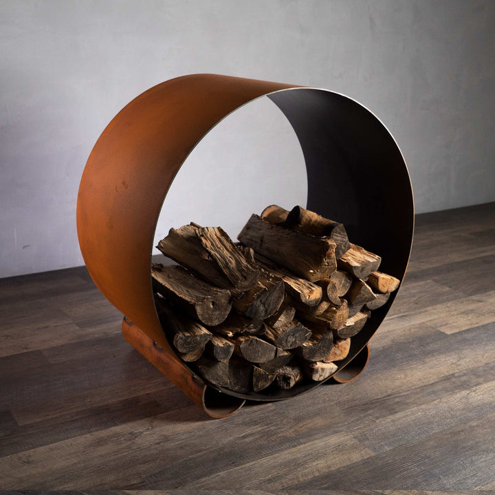 Fire Pit Art Carbon Steel Orbit Log Rack
