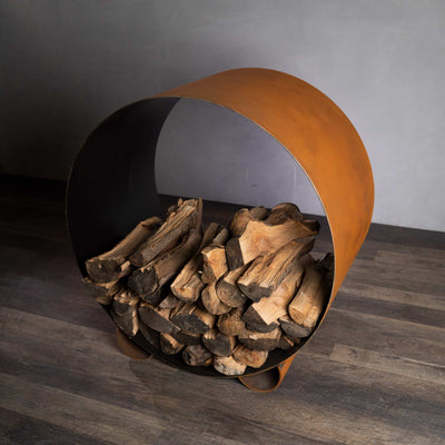 Fire Pit Art Carbon Steel Orbit Log Rack