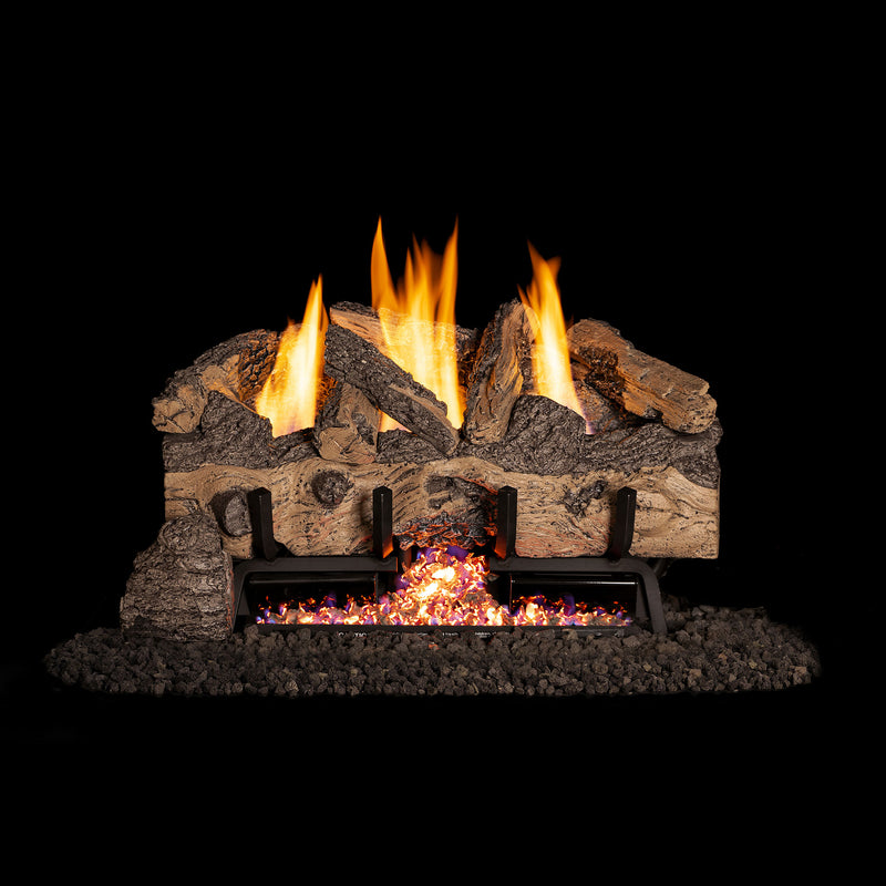 Vent-Free Gas Logs Charred Gnarled Split by Real Fyre