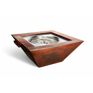 Sierra Smooth Copper Fire and Water Bowl 36" by HPC Fire