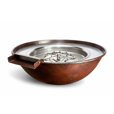 Tempe Hammered Copper Torpedo Fire and Water Bowl 31" by HPC Fire