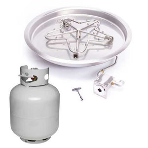 Round Drop-In Torpedo Fire Pit Burner Kit for Small LP Tank Match Lit Ignition by HPC Fire