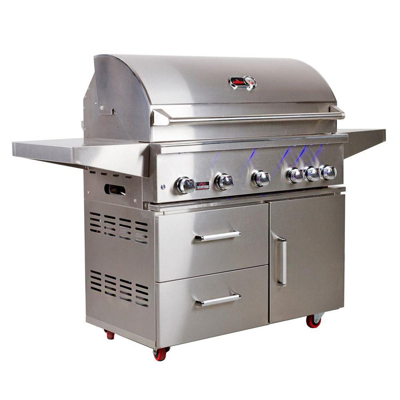 BONFIRE Prime 500 Premium Gas Grill with Door/Double Drawer Cart - Starfire Direct
