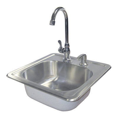 Cal Flame Drop-In Sink with Faucet and Soap Dispenser