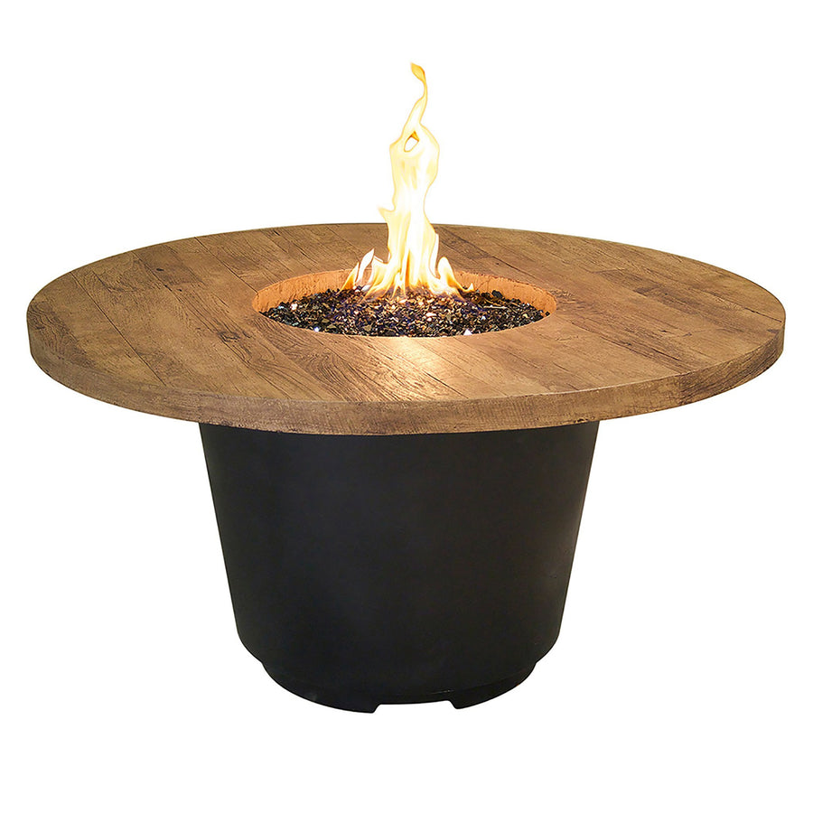 Round Cosmopolitan French Barrel Oak Fire Table by American Fyre Designs