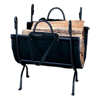 Deluxe Wrought Iron Log Holder with Canvas Carrier - Starfire Direct