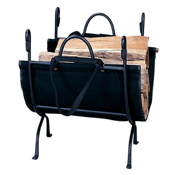 Deluxe Wrought Iron Log Holder with Canvas Carrier