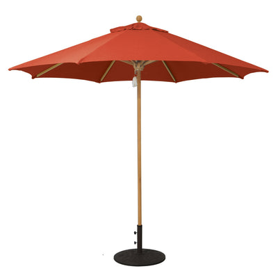 Galtech 532TK 9' Teak 4-Pulley Single Pole Umbrella