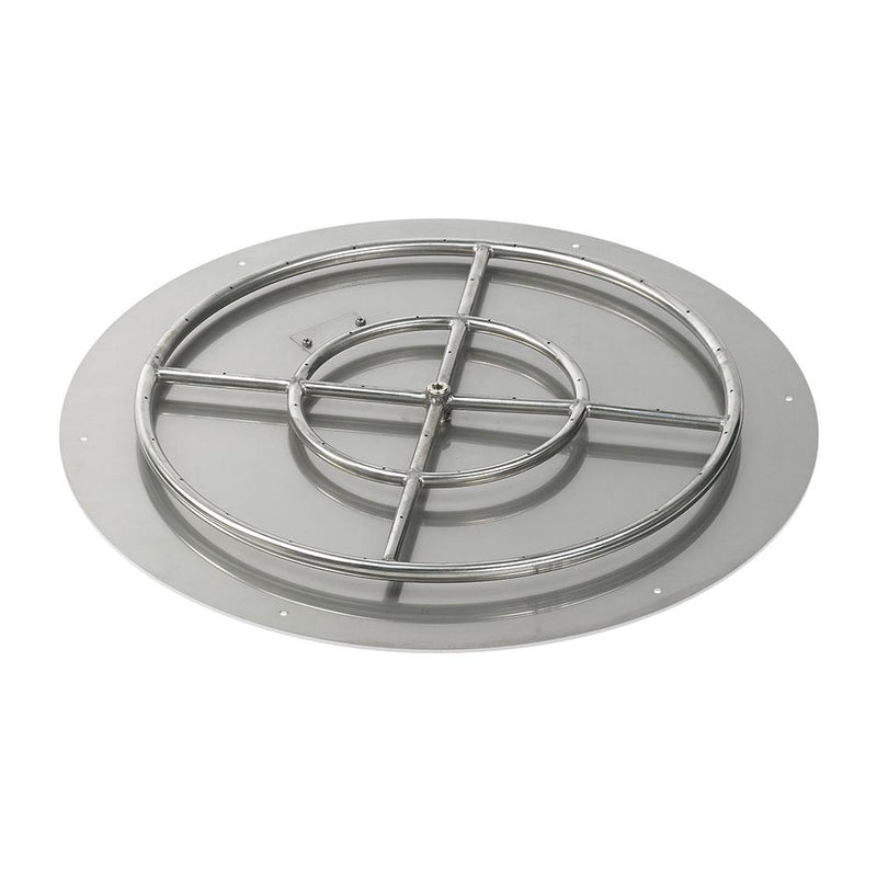 High Capacity Round Stainless Steel Flat Pan with Kit - Natural Gas by American Fireglass
