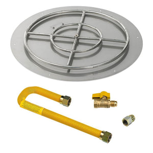 High Capacity Round Stainless Steel Flat Pan with Kit - Natural Gas by American Fireglass