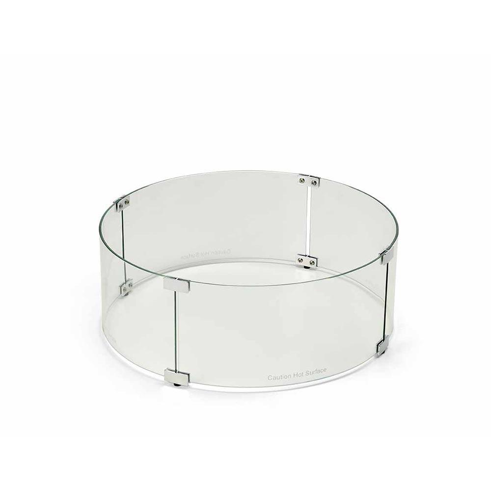 HPC Round Fire Pit Glass Wind Guard Starfire Direct