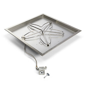 Square Drop-In Ignition Fire Pit Burner Kit Match Lit by HPC Fire