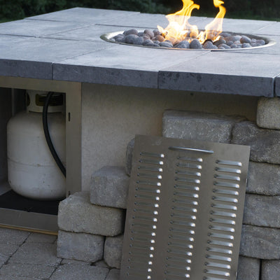 Square Unfinished LPT Fire Pit Enclosure with Burner by HPC Fire