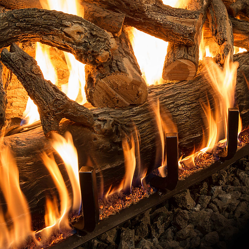 Jumbo Weathered Oak Vented Gas Logs with Jumbo See-Thru Burner - Starfire Direct