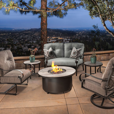 OW Lee 42" Round Occasional Height Capri Fire Pit Table